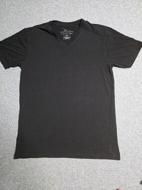 Marc Anthony Mens Cotton Stretch Slim Fit V-Neck T-Shirt Black Size Medium M